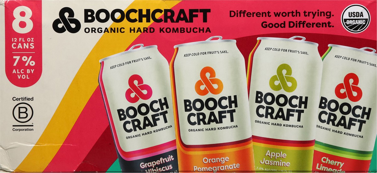 slide 11 of 13, Boochcraft Organic Brunch Bunch Hard Kombucha 8 - 12 fl oz Cans, 8 ct