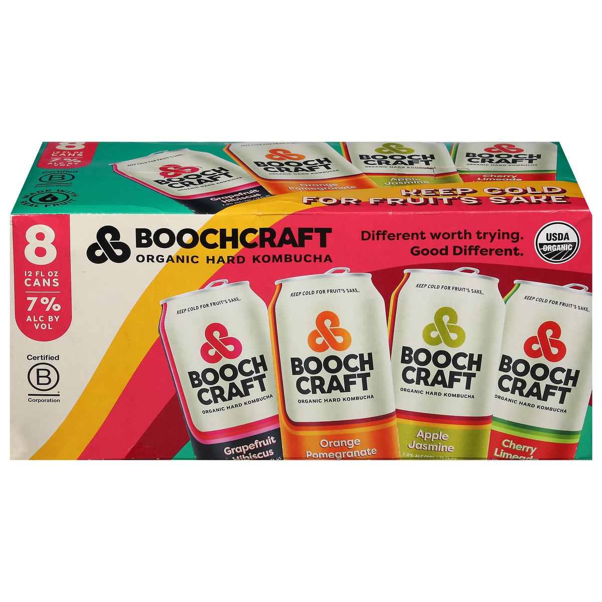 slide 4 of 13, Boochcraft Organic Brunch Bunch Hard Kombucha 8 - 12 fl oz Cans, 8 ct