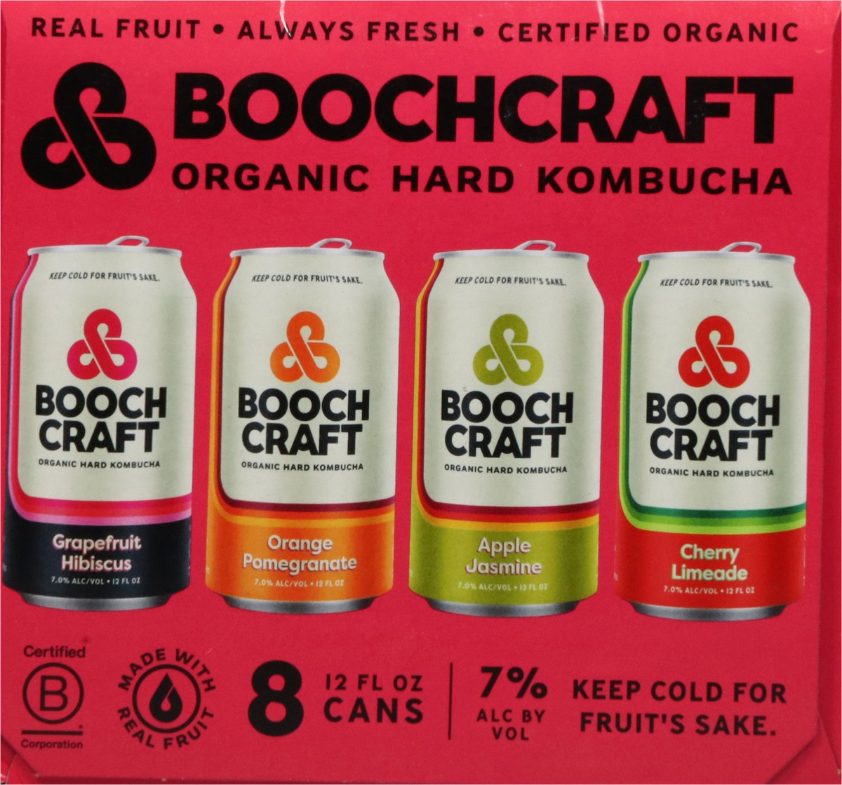 slide 6 of 13, Boochcraft Organic Brunch Bunch Hard Kombucha 8 - 12 fl oz Cans, 8 ct