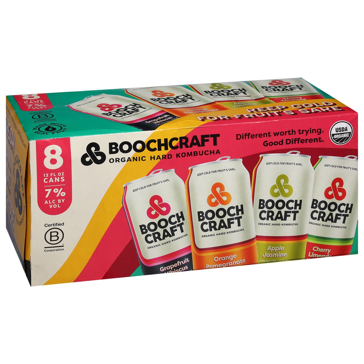 slide 9 of 13, Boochcraft Organic Brunch Bunch Hard Kombucha 8 - 12 fl oz Cans, 8 ct