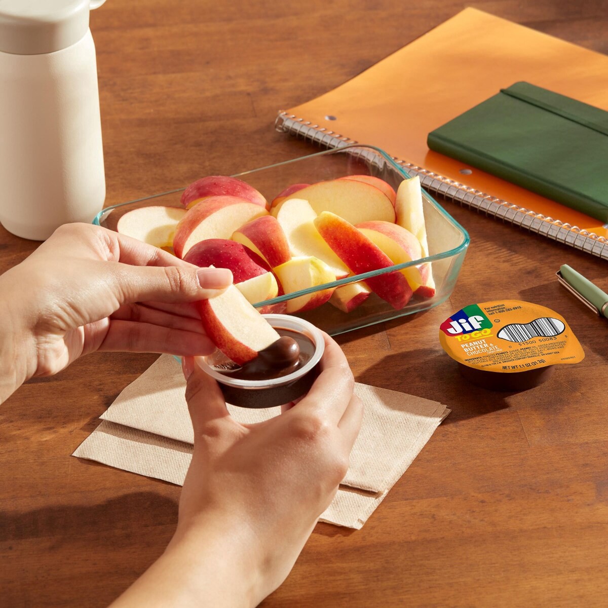 slide 17 of 17, Jif To Go Peanut Butter & Chocolate Flavored Spread, 8 Cups, 1.1 Oz. Each, 8 ct