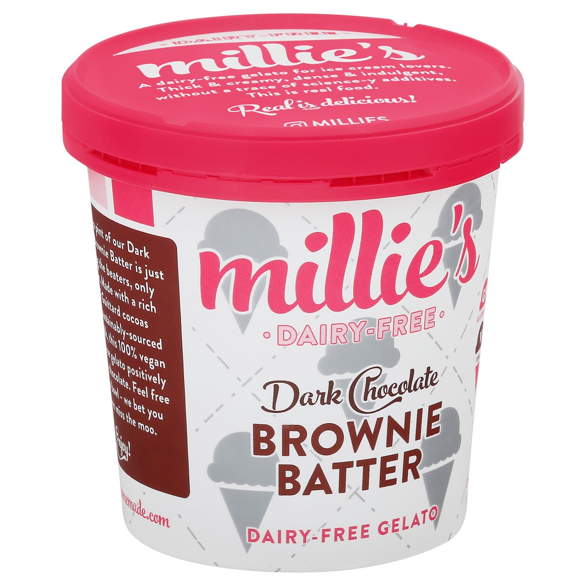 slide 12 of 14, Millie's Dairy-Free Dark Chocolate Brownie Batter Gelato 1 pt, 1 pt