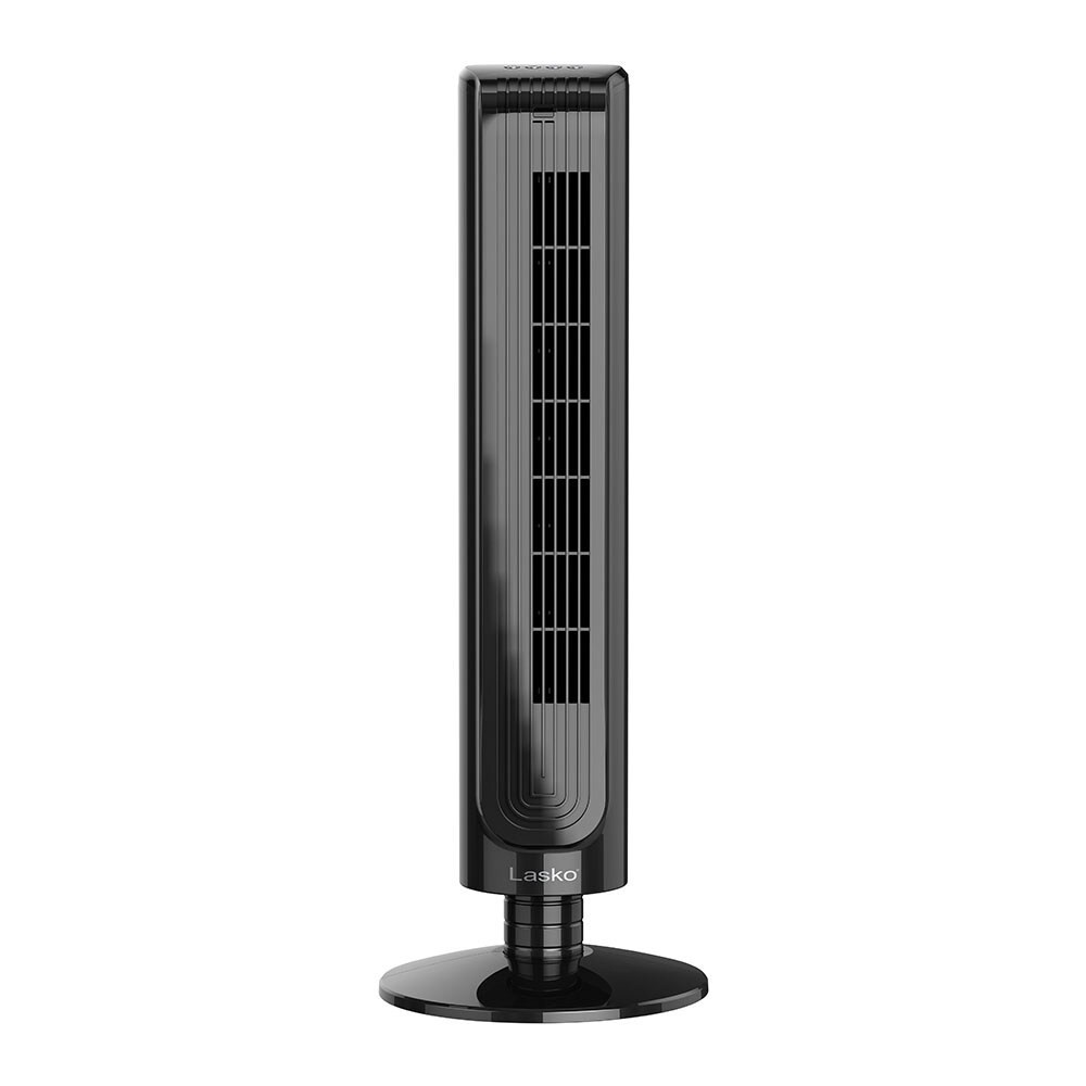 slide 1 of 6, Lasko 3-Speed Oscillating Tower Fan with Remote Control - Black, 32 in