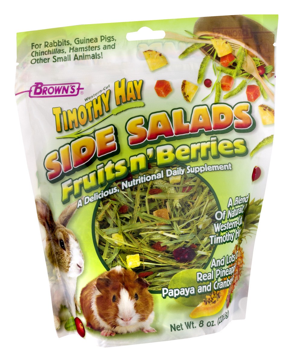 slide 4 of 9, Brown's Timothy Hay Side Salads Fruits n' Berries, 8 oz