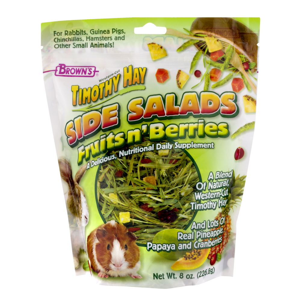 slide 1 of 1, Brown's Timothy Hay Side Salads Fruits n' Berries, 8 oz