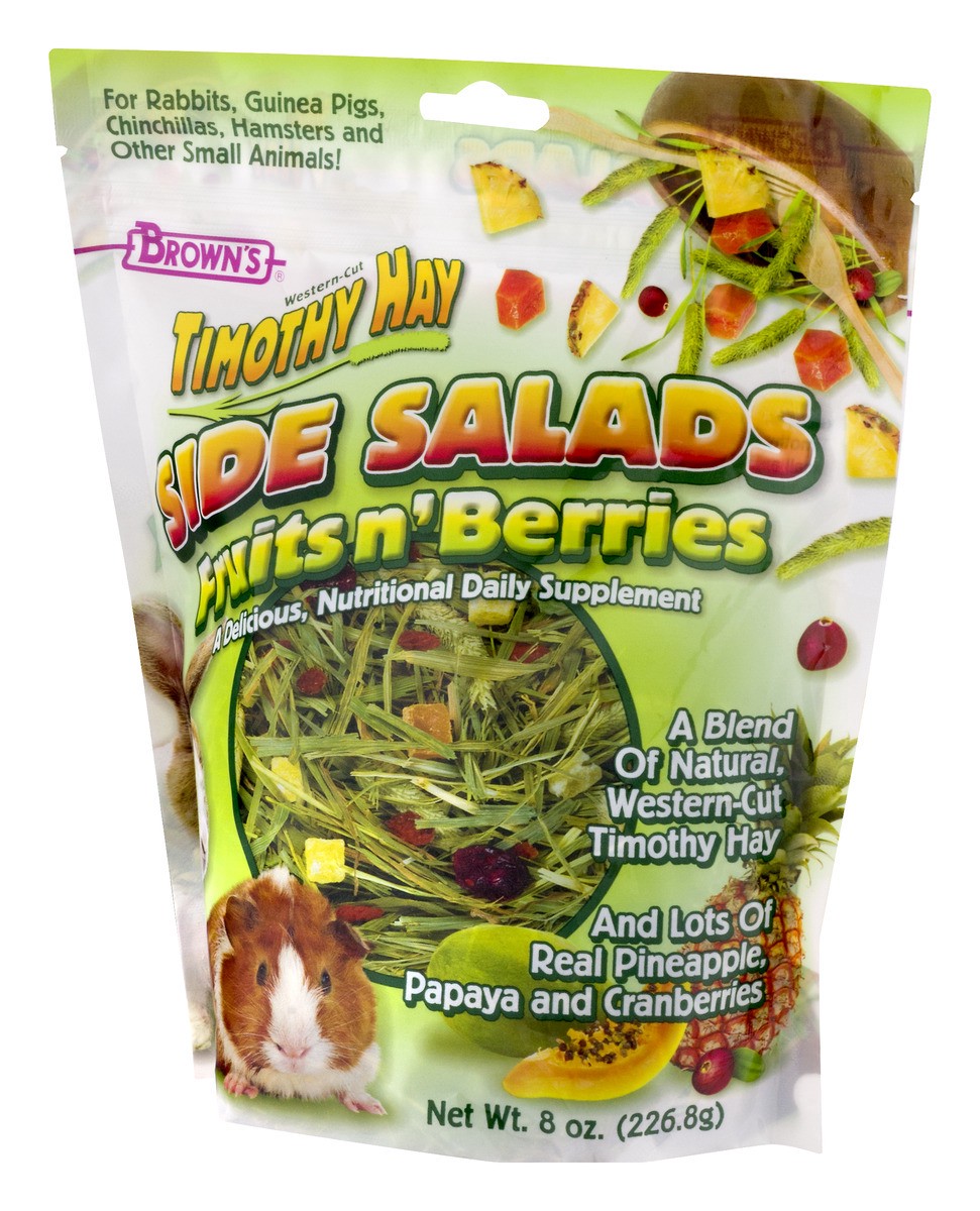 slide 6 of 9, Brown's Timothy Hay Side Salads Fruits n' Berries, 8 oz