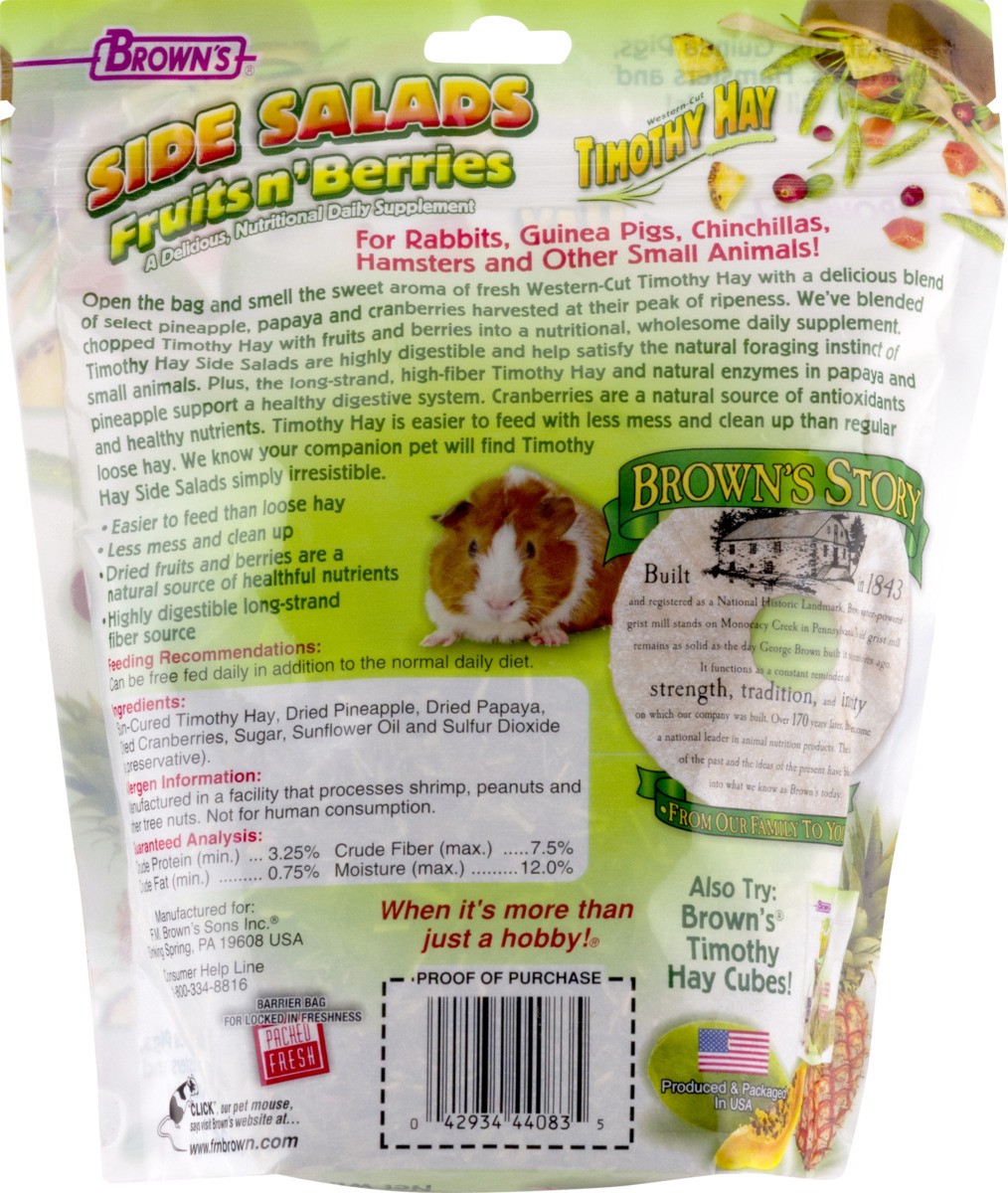 slide 5 of 9, Brown's Timothy Hay Side Salads Fruits n' Berries, 8 oz