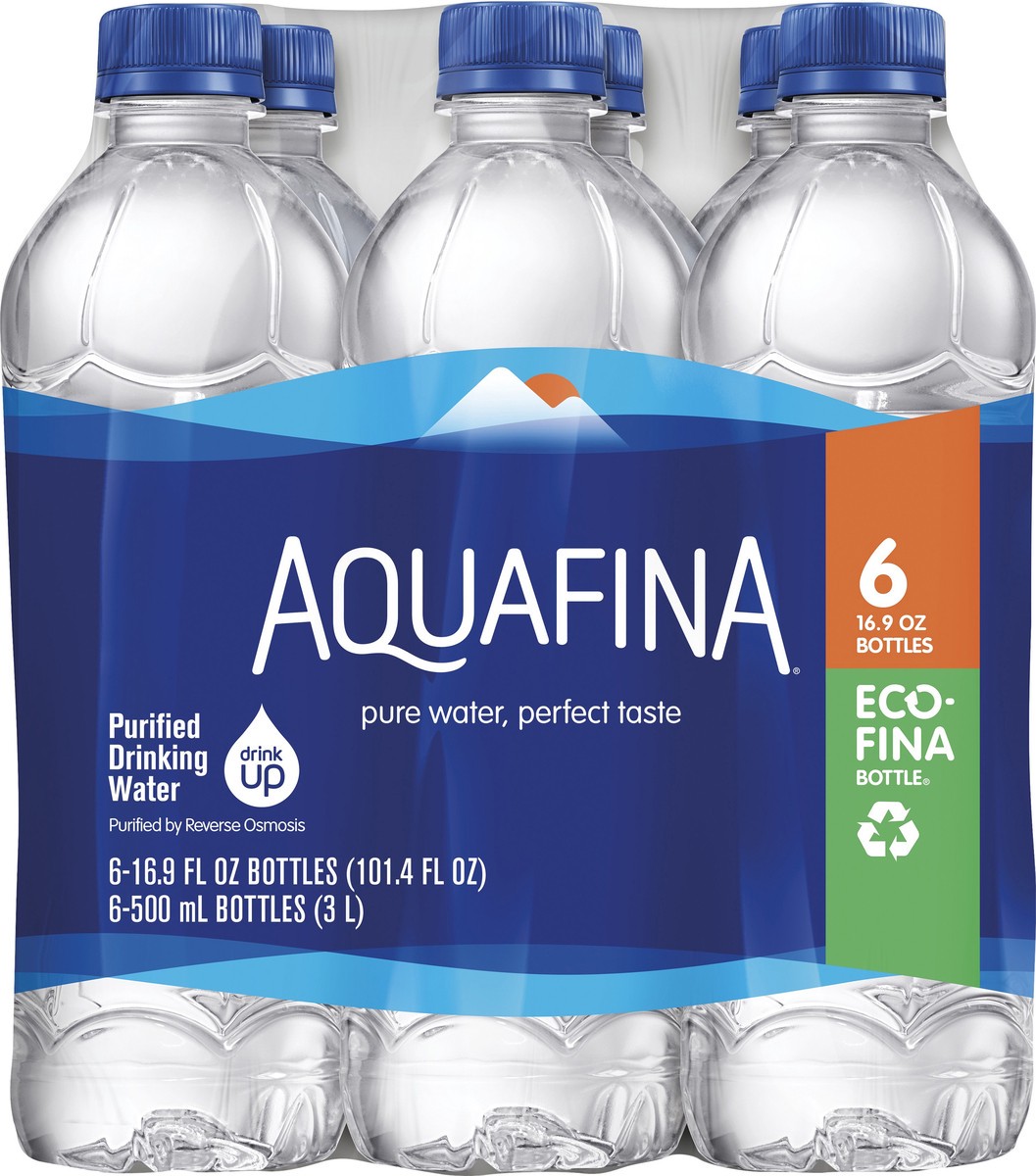 slide 3 of 6, Aquafina 6 Pack Purified Drinking Water 6 ea - 6 ct, 6 ct