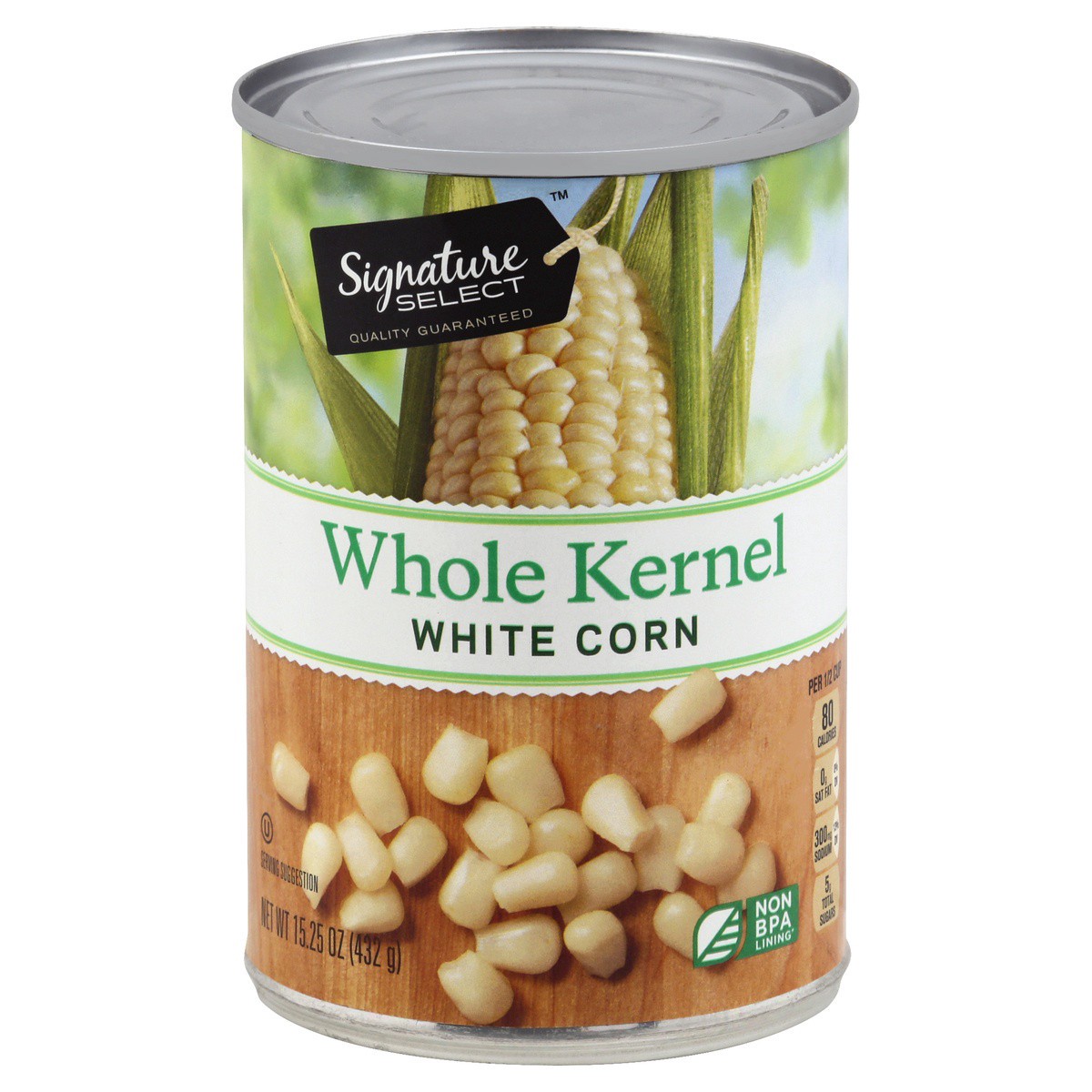 slide 1 of 2, Signature Kitchens Corn Whole Kernel White, 15.25 oz