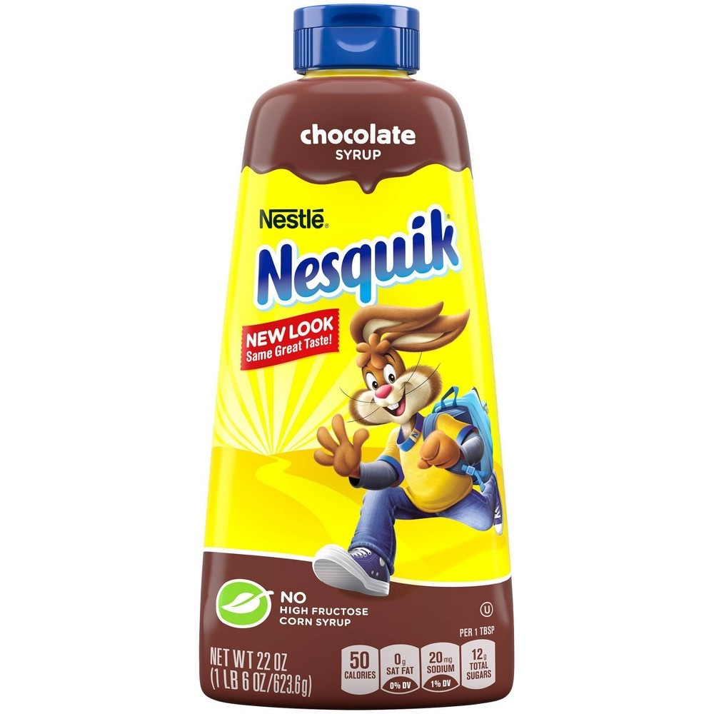 slide 2 of 2, Nesquik Chocolate Flavored Syrup, Chocolate Syrup for Milk or Ice Cream, 22 oz