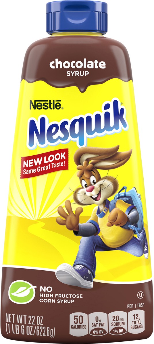 slide 4 of 7, Nesquik Chocolate Flavored Syrup, Chocolate Syrup for Milk or Ice Cream, 22 oz