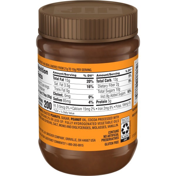 slide 3 of 17, Jif Peanut Butter & Chocolate Flavored Spread, 15 Oz. Jar, 15 oz