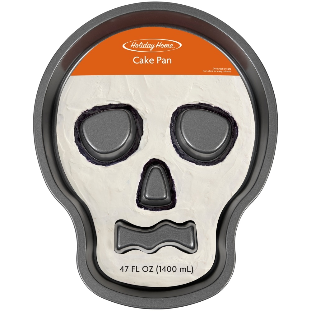 slide 1 of 1, Holiday Home Halloween Skull Baking Pan, 1 ct