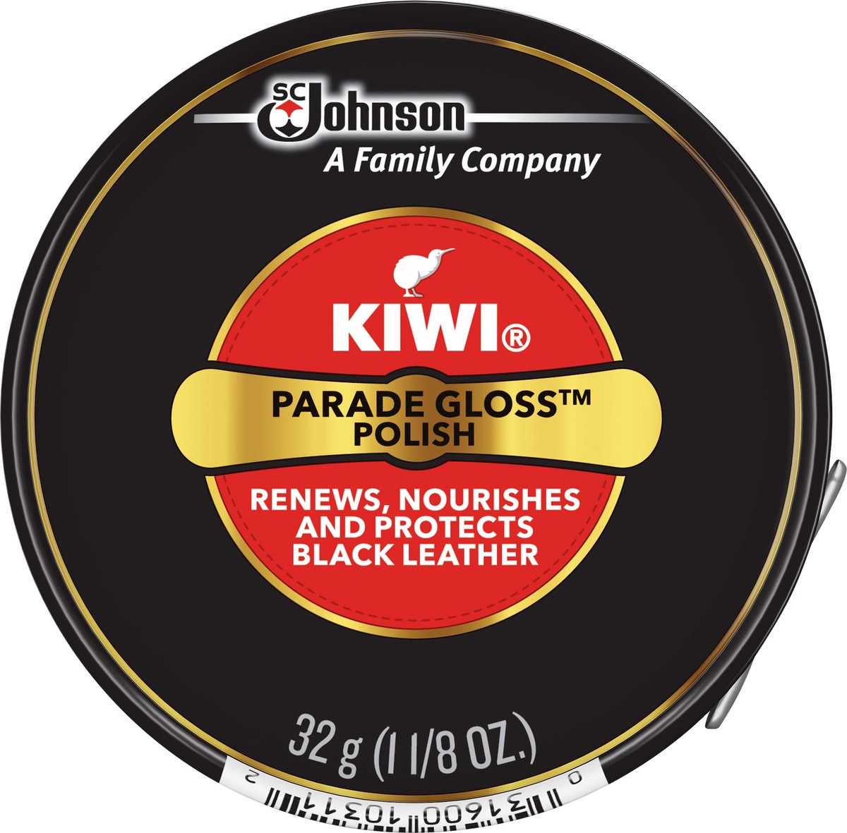 slide 2 of 5, KIWI Parade Gloss Shoe Polish, Black, 1.125 oz (1 Metal Tin), 1.12 oz
