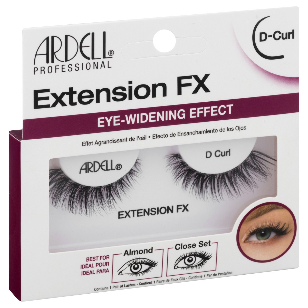 slide 2 of 8, Ardell Extension FX D-Curl Eye-Widening Effect Lash (Pair), 1 pair