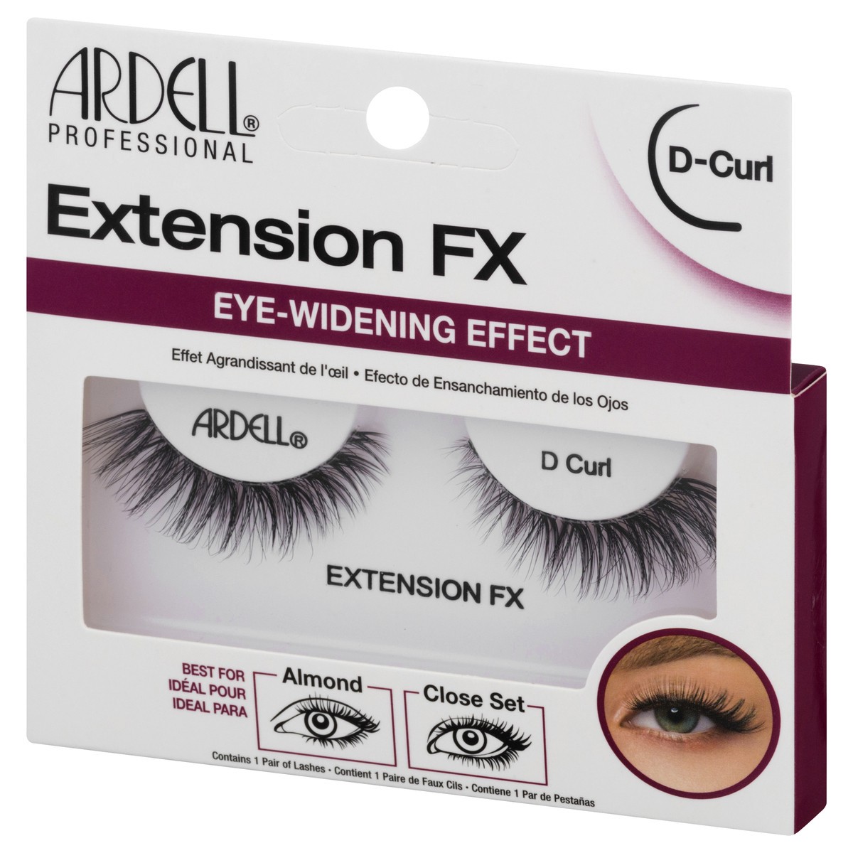 slide 3 of 8, Ardell Extension FX D-Curl Eye-Widening Effect Lash (Pair), 1 pair