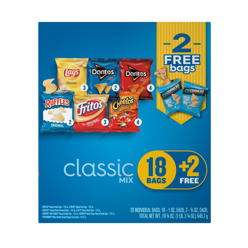 slide 3 of 5, Frito-Lay Classic Mix Variety Bags, 20 ct