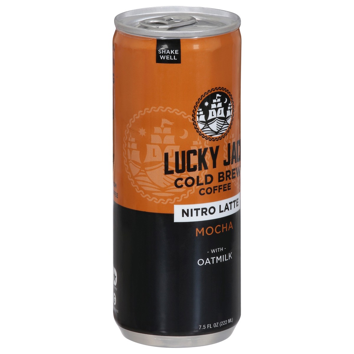 slide 2 of 9, Lucky Jack Nitro Latte Cold Brew Mocha Coffee 7.5 fl oz, 1 ct