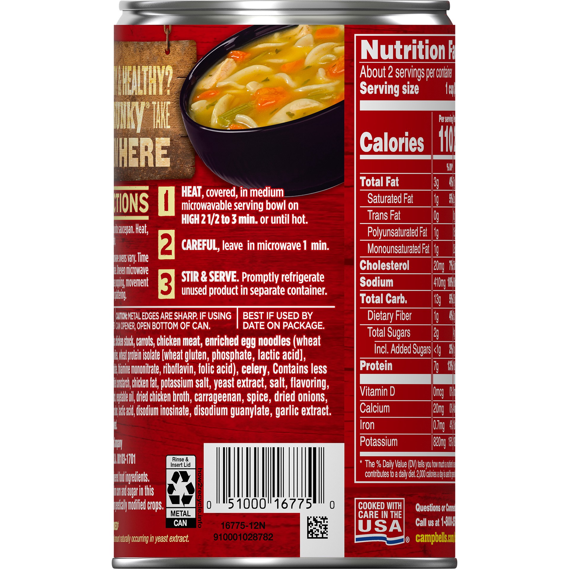 slide 2 of 5, Campbell's Campbell''s Chunky Soup, Healthy Request Chicken Noodle Soup, 18.6 oz Can, 18.6 oz