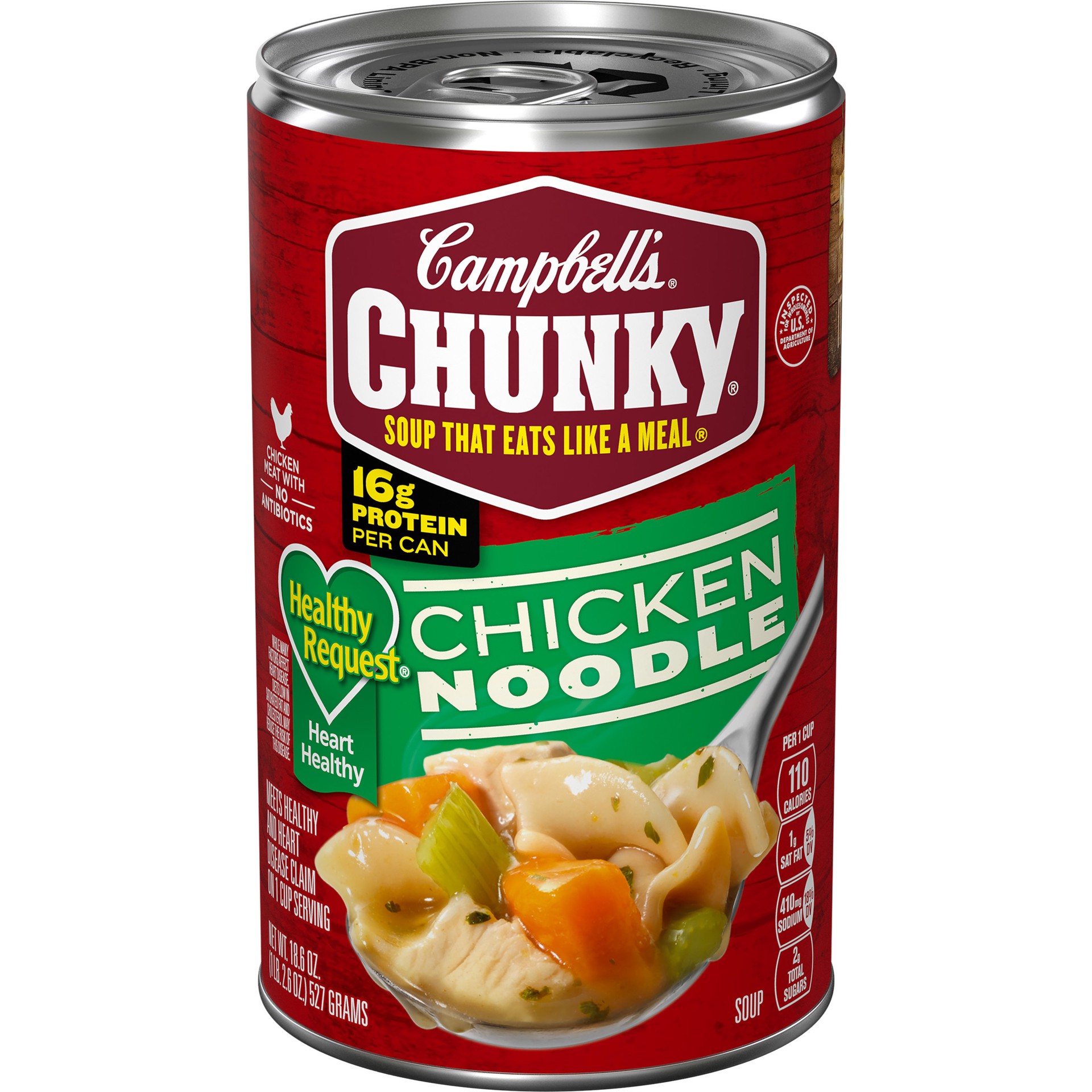slide 1 of 5, Campbell's Campbell''s Chunky Soup, Healthy Request Chicken Noodle Soup, 18.6 oz Can, 18.6 oz