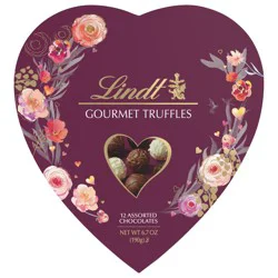 Lindt Valentine's Gourmet Truffles Assorted Chocolate Candy Heart, 6.7 oz.