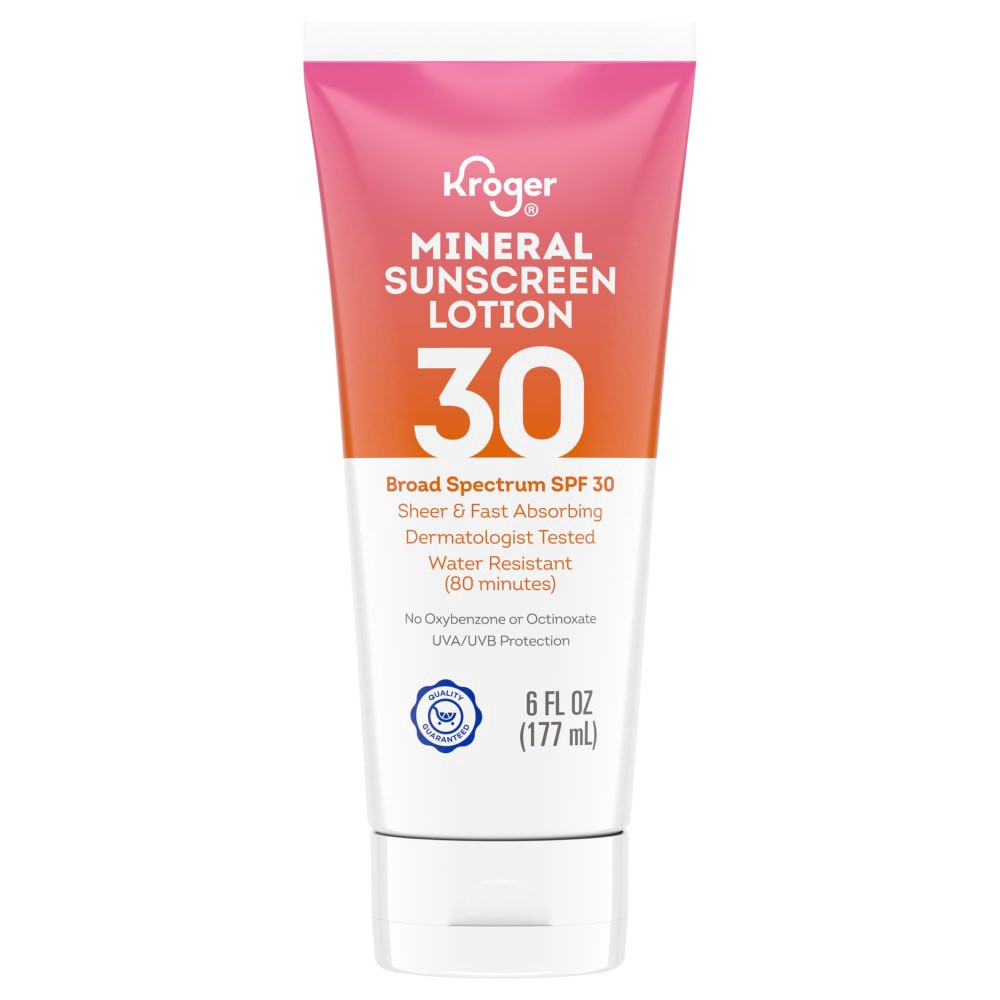 slide 1 of 1, Kroger® Mineral Sunscreen Lotion SPF 30, 6 fl oz