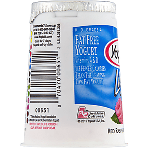 slide 3 of 4, Yoplait Light Red Raspberry Fat Free Yogurt Cup, 6 oz