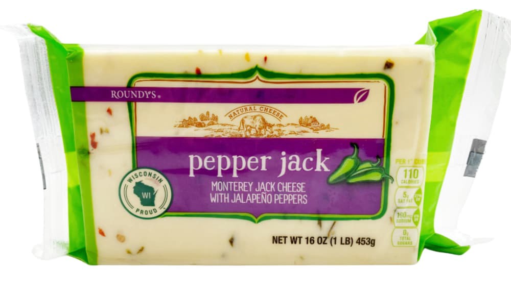 slide 1 of 2, Roundy's Roundys Pepper Jack Block Cheese, 16 oz