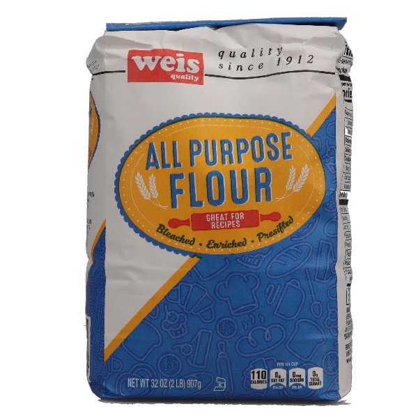 slide 1 of 1, Weis Quality All Purpose Enriched Bleached Flour, 2 lb