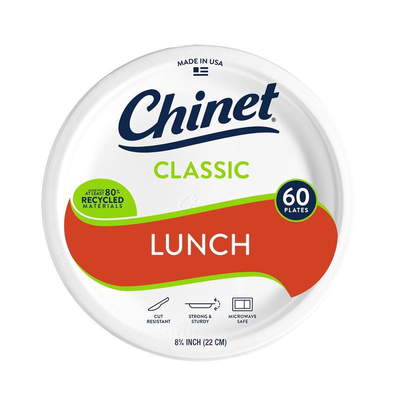 slide 1 of 5, Chinet Classic Lunch 8.75 Inch Plates 60 ea, 60 ct