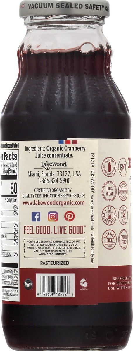 slide 8 of 13, Lakewood Organic Cranberry Juice Concentrate 12.5 oz, 12.5 oz