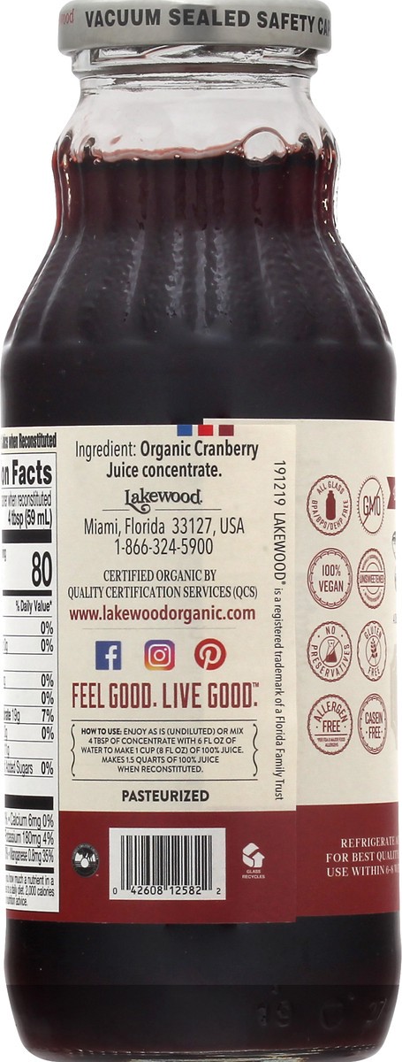 slide 6 of 13, Lakewood Organic Cranberry Juice Concentrate 12.5 oz, 12.5 oz