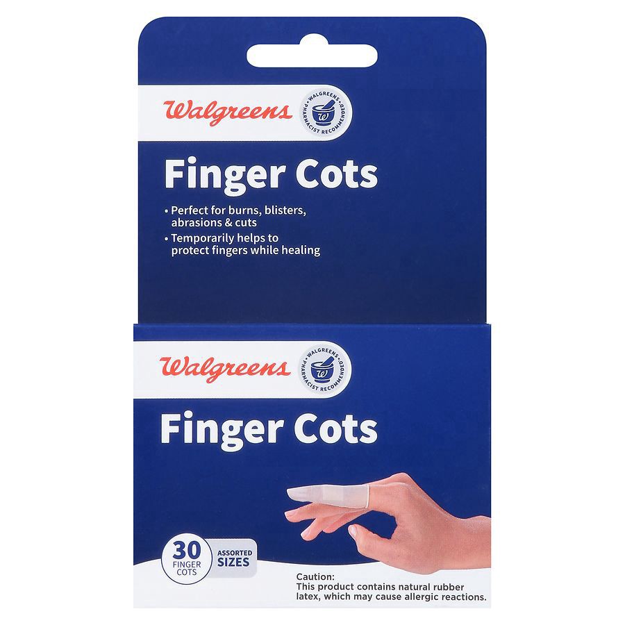 slide 3 of 5, Walgreens Finger Cots, Assorted Sizes Small, 30 ct