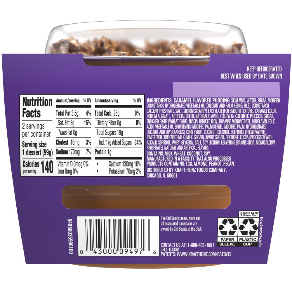 slide 3 of 3, Jell-O Coconut Caramel Flavored with Other Natural Flavor Ready-to-Eat Refrigerated Dessert Cups, 2 ct Cups, 7 oz