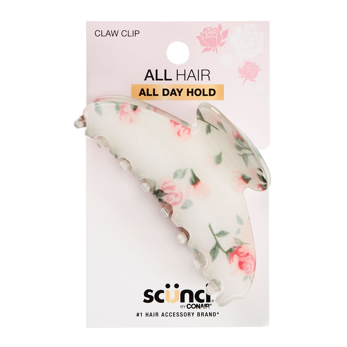 slide 1 of 5, scünci Scunci Floral Printed Claw Clip, 1 Ct, 1 ct