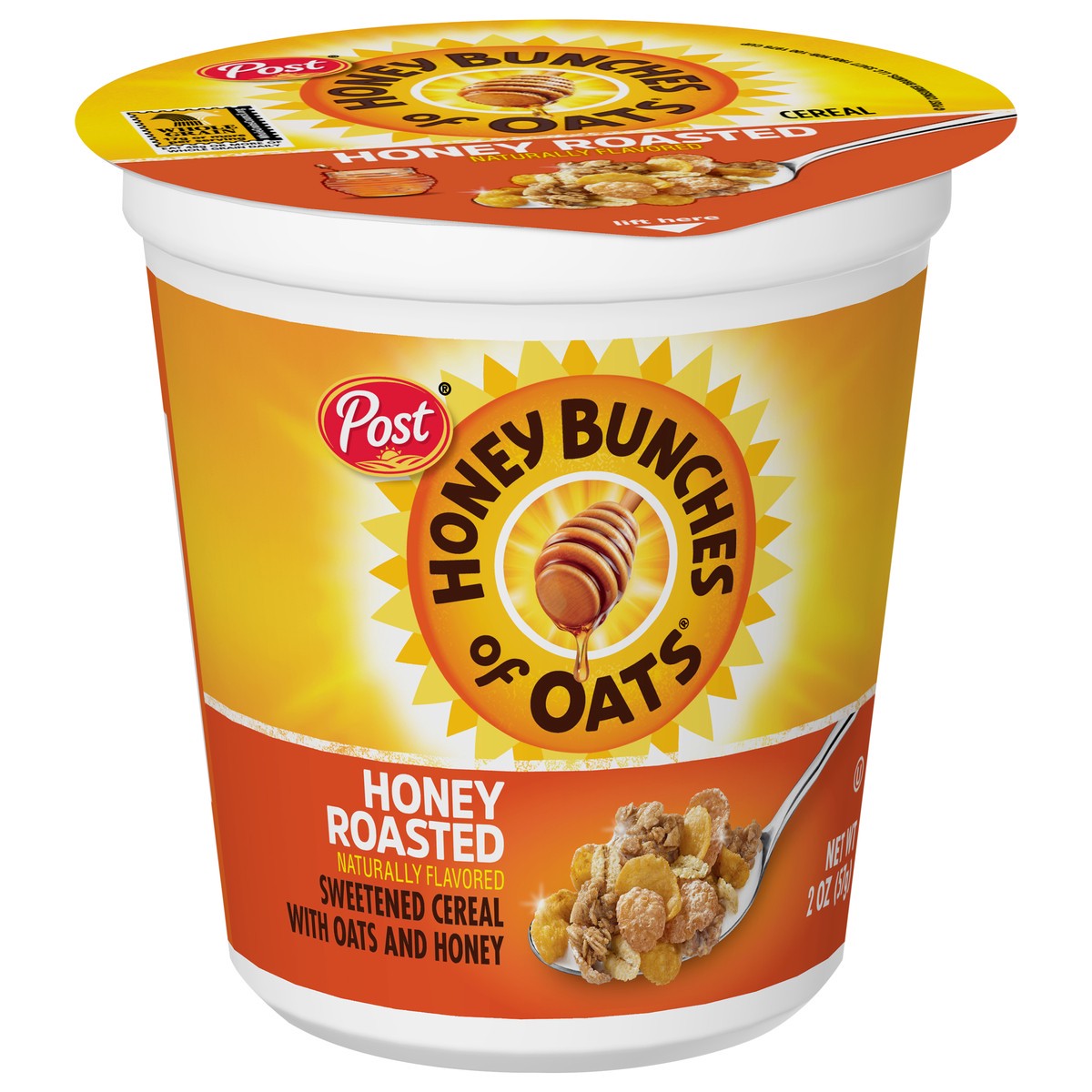 slide 2 of 11, Post Honey Bunches of Oats Honey Roasted Breakfast Cereal, 2 OZ Cereal Cup, 2 oz