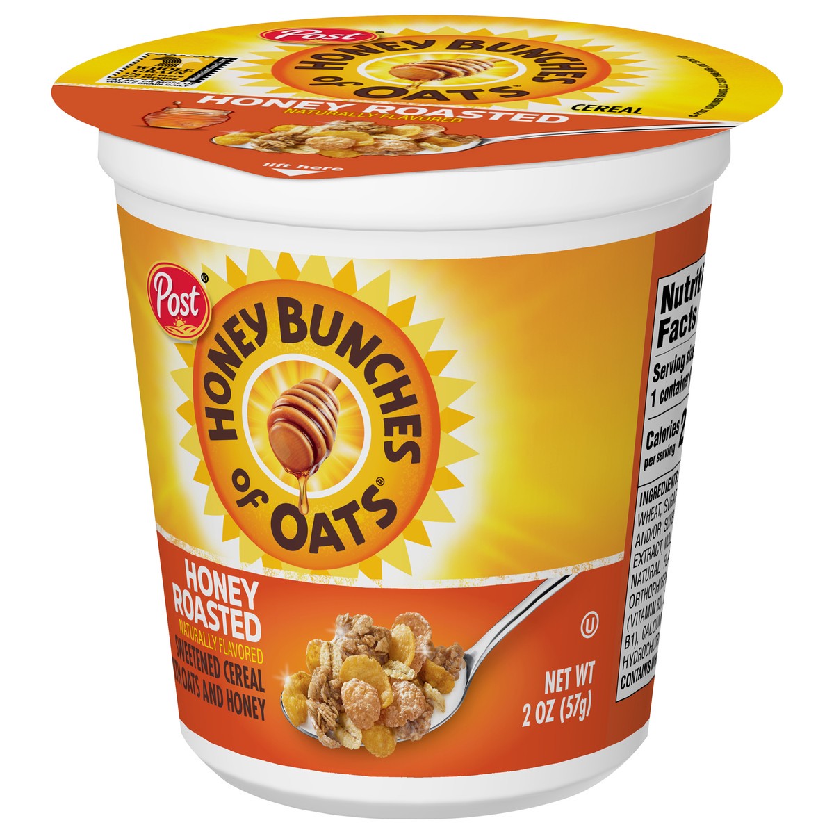 slide 6 of 11, Post Honey Bunches of Oats Honey Roasted Breakfast Cereal, 2 OZ Cereal Cup, 2 oz