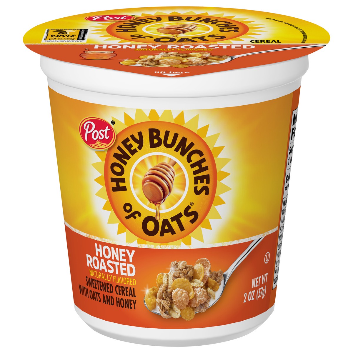 slide 11 of 11, Post Honey Bunches of Oats Honey Roasted Breakfast Cereal, 2 OZ Cereal Cup, 2 oz