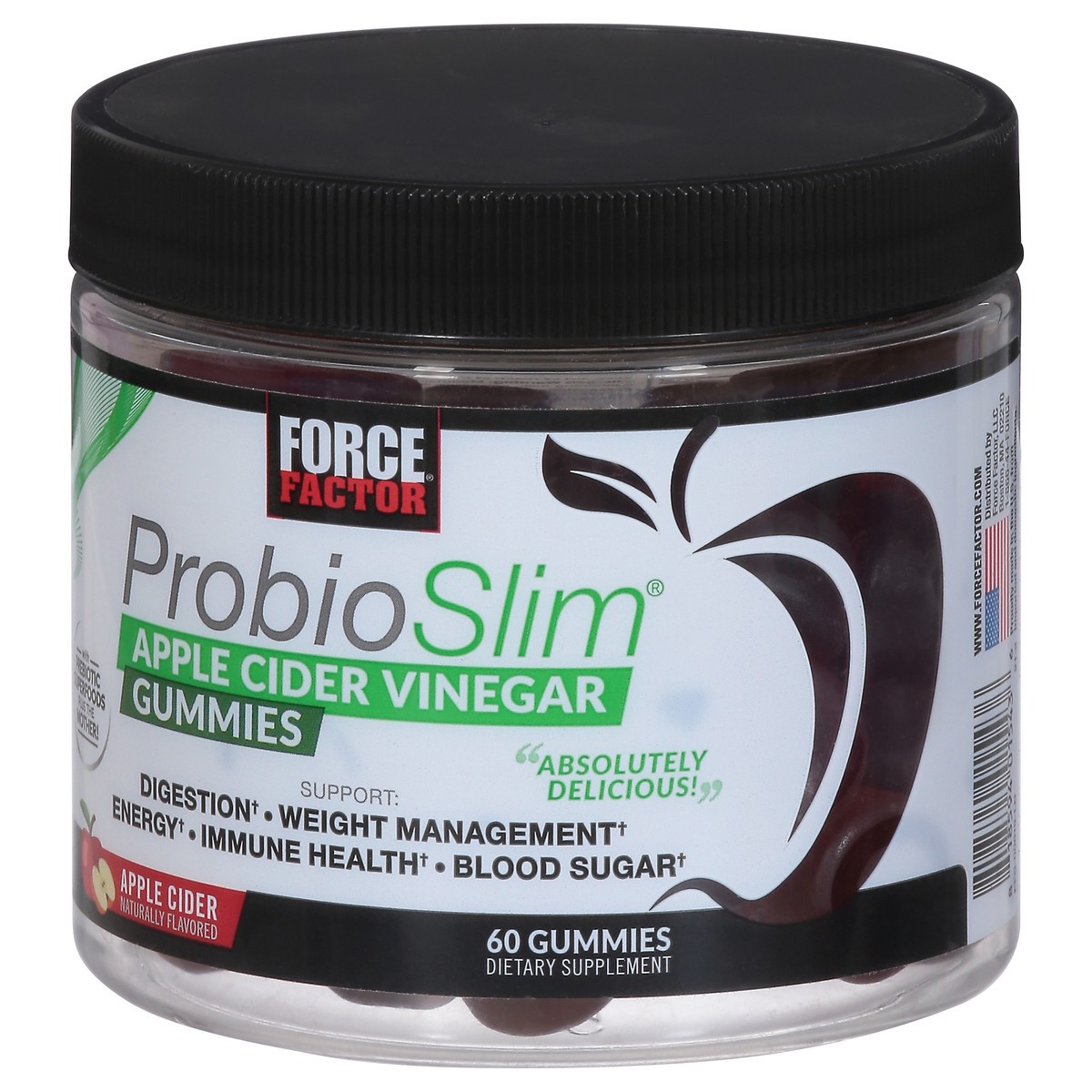 slide 5 of 9, Force Factor Probio Slim Apple Cider Vinegar 60 Gummies, 60 ct