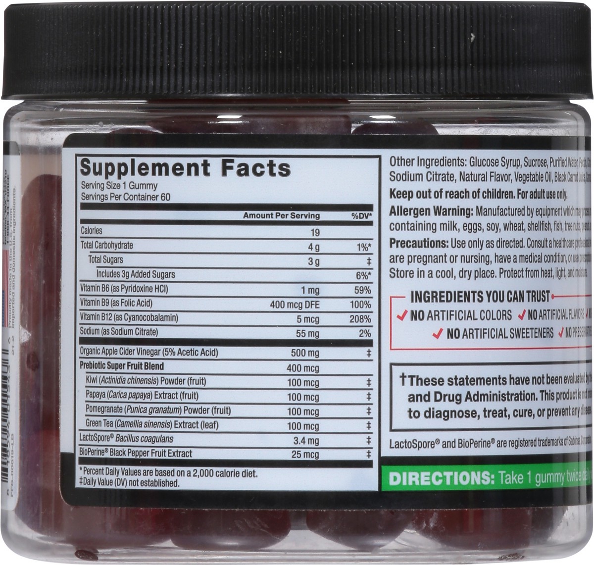 slide 2 of 9, Force Factor Probio Slim Apple Cider Vinegar 60 Gummies, 60 ct