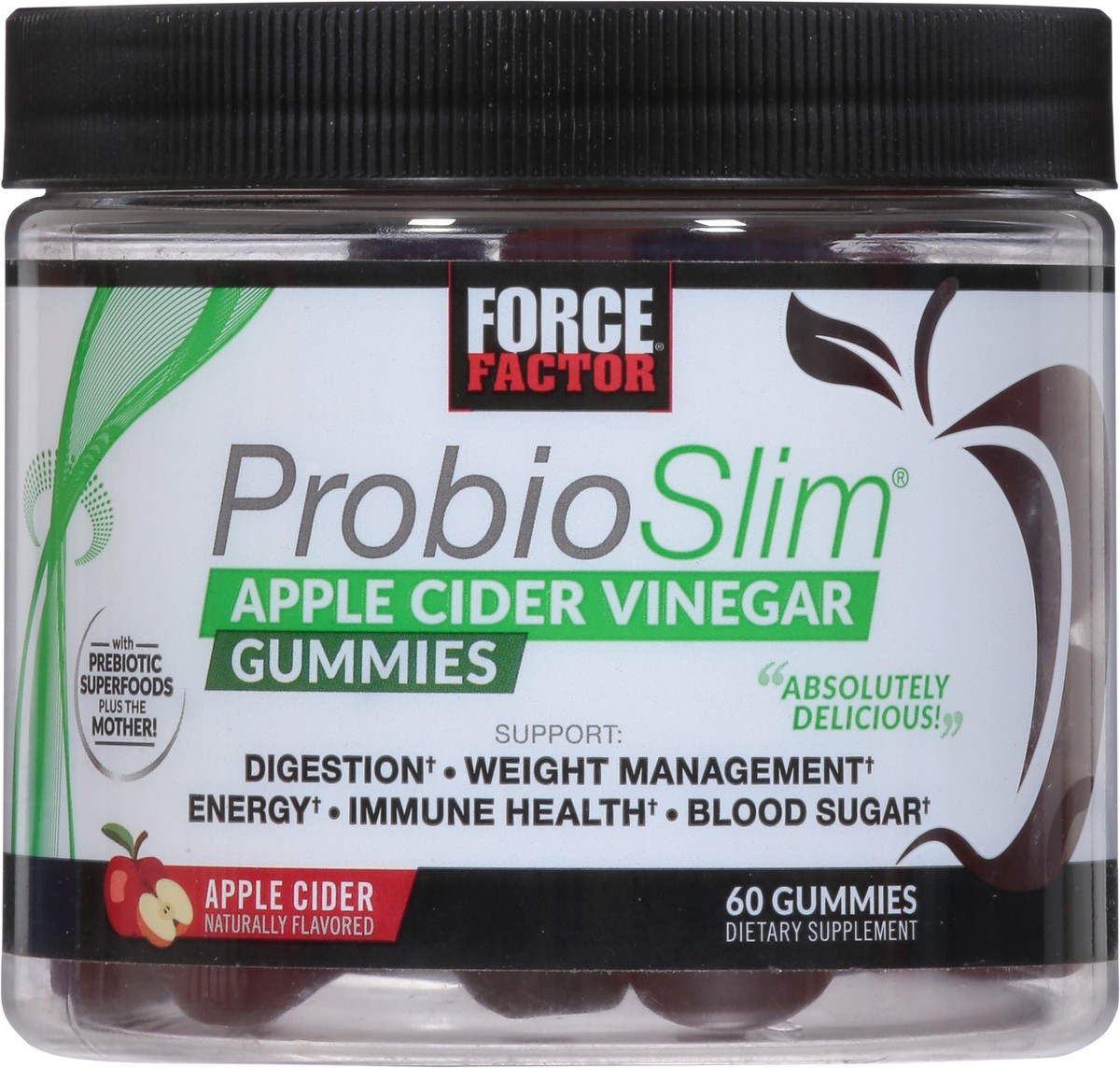 slide 7 of 9, Force Factor Probio Slim Apple Cider Vinegar 60 Gummies, 60 ct