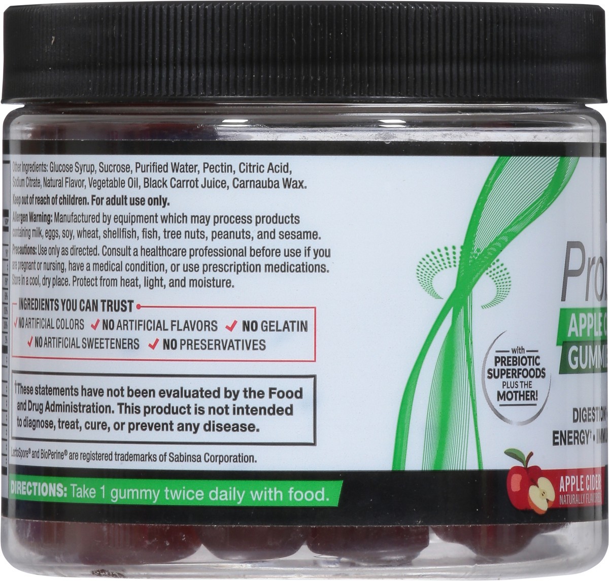 slide 4 of 9, Force Factor Probio Slim Apple Cider Vinegar 60 Gummies, 60 ct
