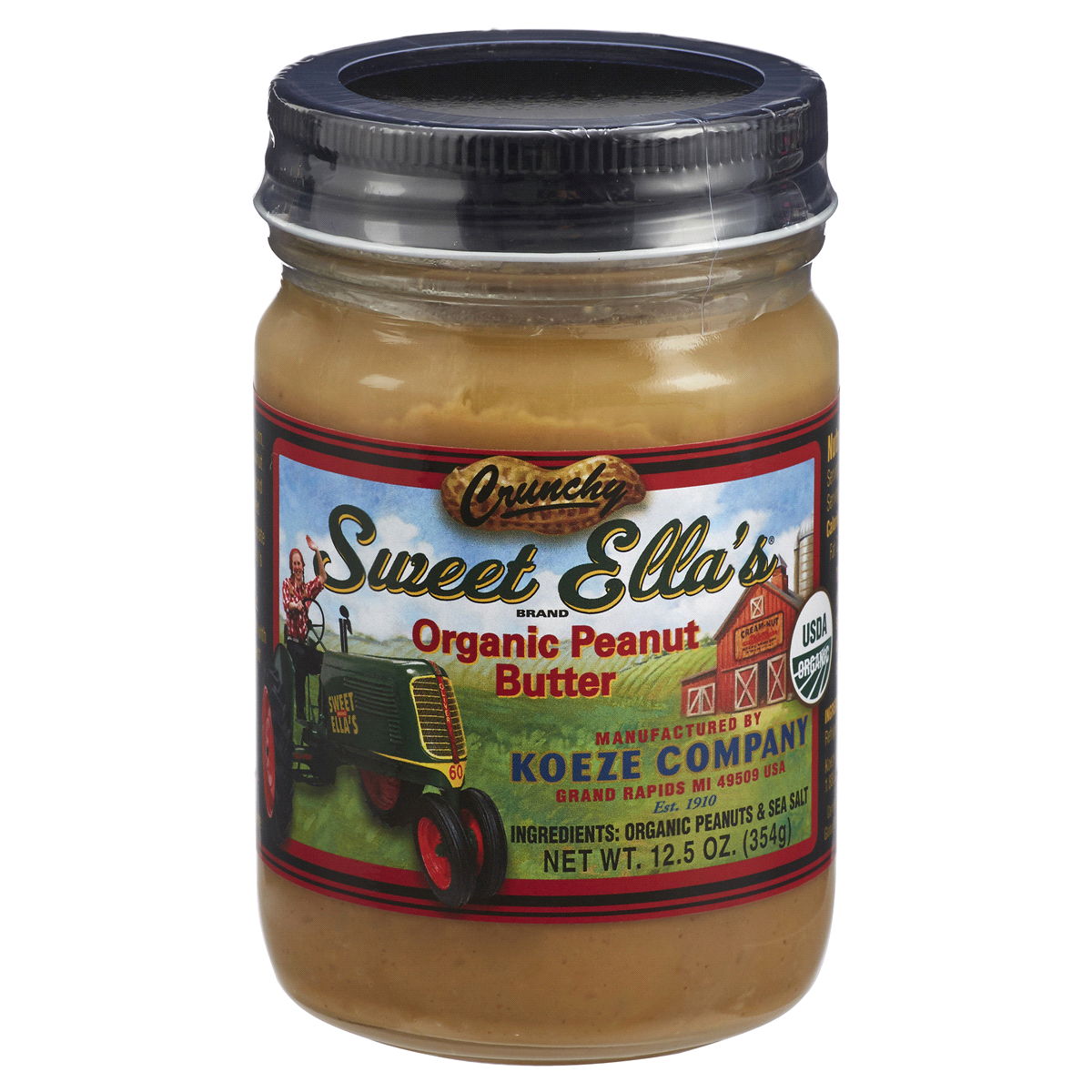 slide 1 of 4, Sweet Ella's Crunchy Organic Peanut Butter, 12.5 oz