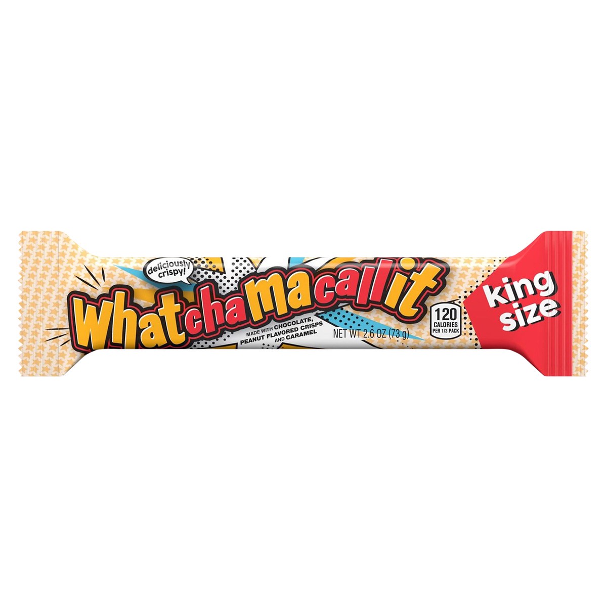 slide 1 of 5, WHATCHAMACALLIT Chocolate, Caramel and Peanut Flavored Crisps King Size, Candy Bar, 2.6 oz, King Size