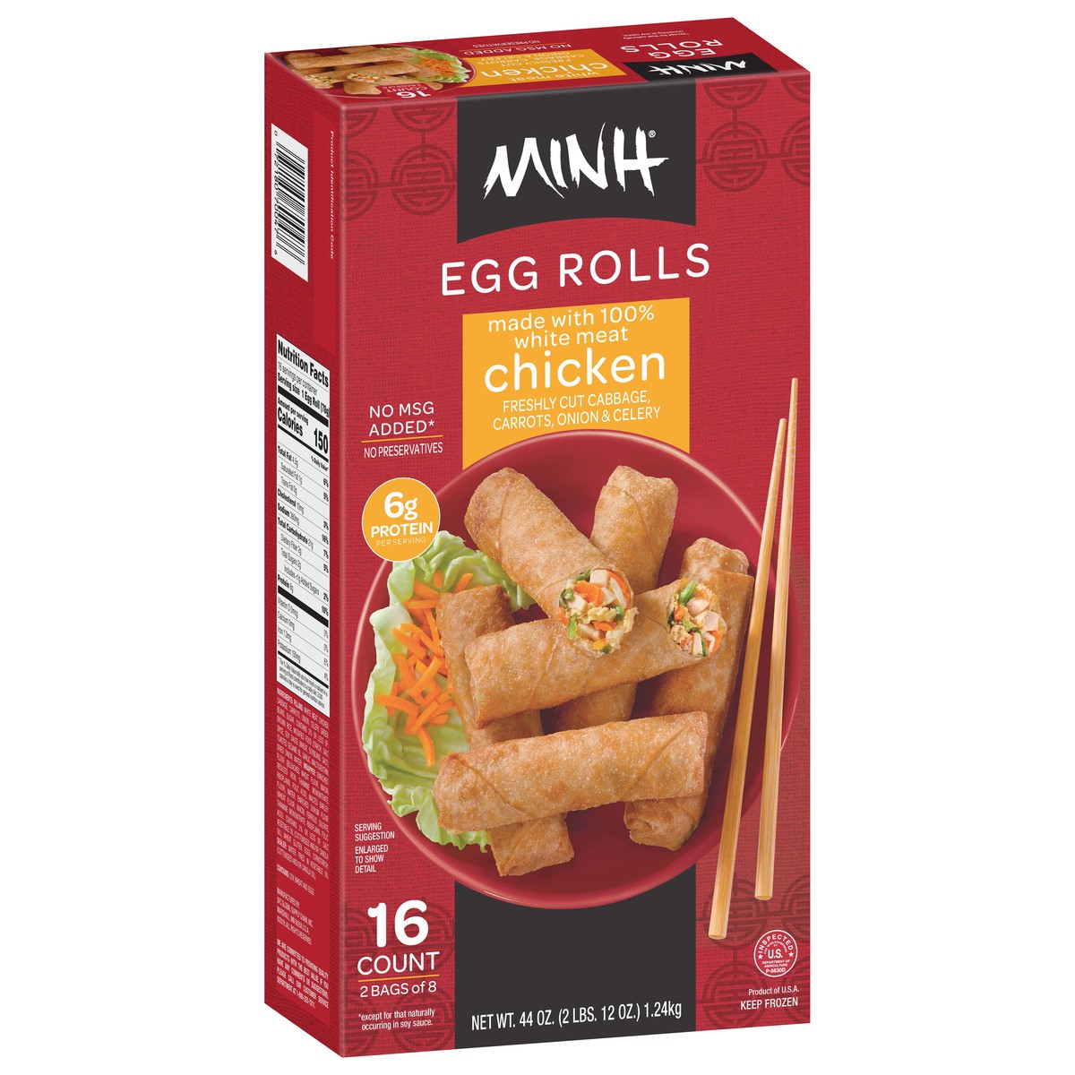 slide 2 of 9, Minh Chicken Egg Rolls 16 ea, 16 ct