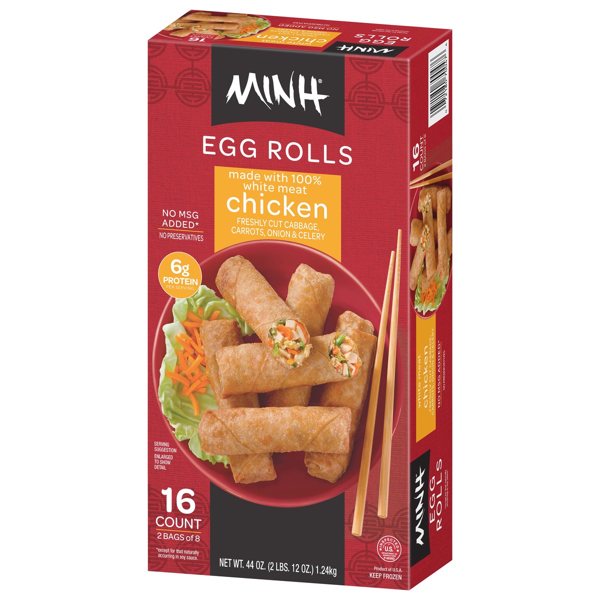 slide 9 of 9, Minh Chicken Egg Rolls 16 ea, 16 ct