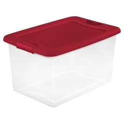 Sterilite Latching Storage Tub - Clear/Red