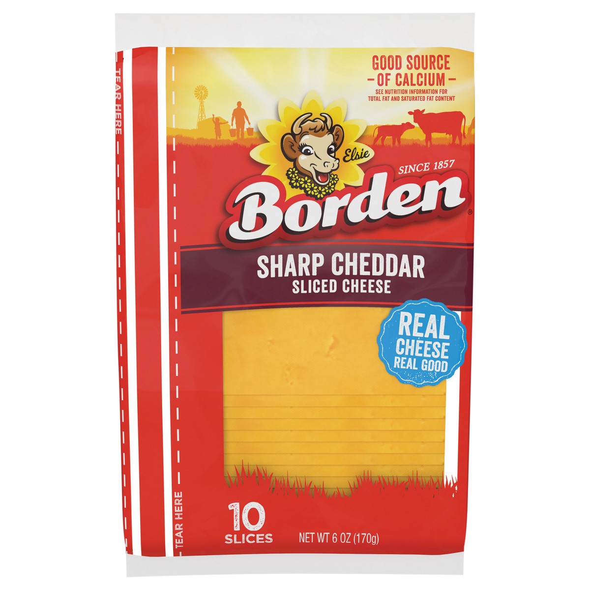 slide 1 of 14, Borden Extra Sharp Cheddar Slices, 6oz, 6 oz