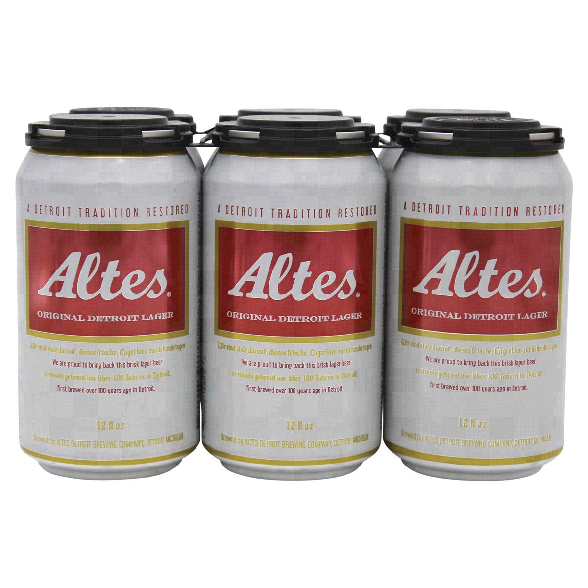 slide 1 of 1, Altes Detroit Lager 6 Pack Cans 12 Oz, 12 oz