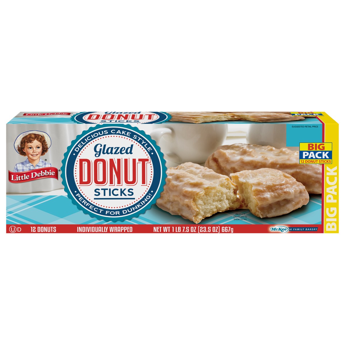 slide 1 of 9, Little Debbie Snack Cakes, Little Debbie Big Pack Donut Sticks, 12 ct